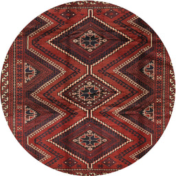 Square Machine Washable Traditional Chestnut Brown Rug, wshtr3632