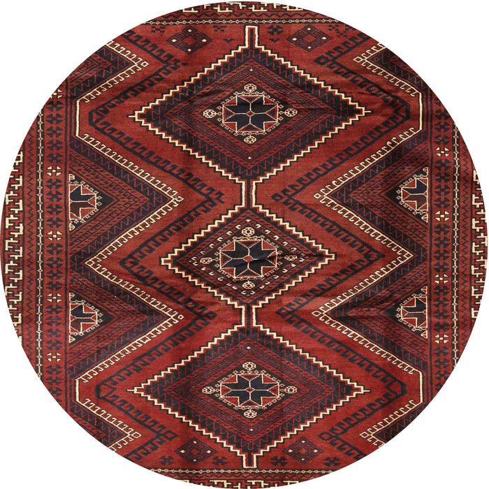 Round Traditional Chestnut Brown Southwestern Rug, tr3632