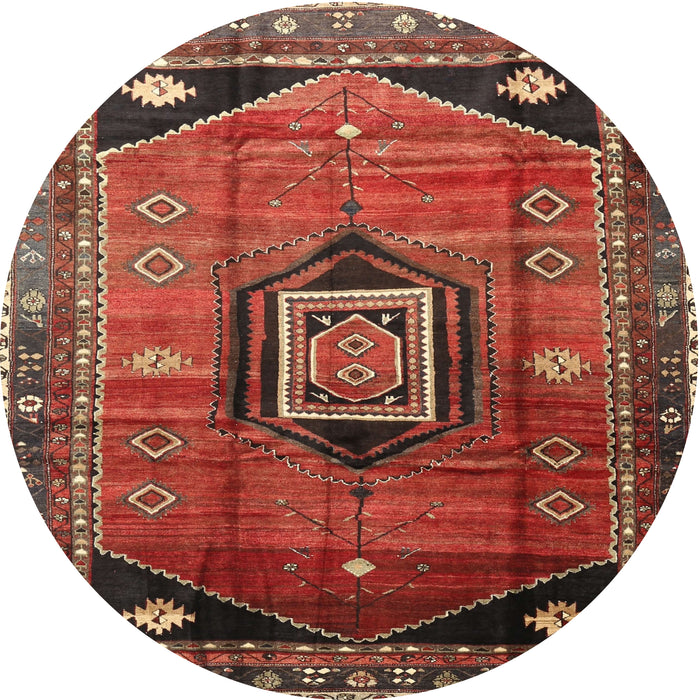 Round Traditional Rust Pink Persian Rug, tr3633