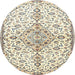 Round Traditional Khaki Green Persian Rug, tr3634