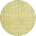 Square Machine Washable Traditional Metallic Gold Rug, wshtr3636