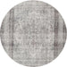 Square Machine Washable Traditional Grey Gray Rug, wshtr3640