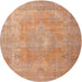 Round Traditional Sandy Brown Persian Rug, tr3643