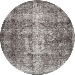 Round Traditional Gray Persian Rug, tr3645