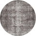 Round Traditional Gray Persian Rug, tr3645