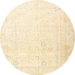 Square Machine Washable Traditional Gold Rug, wshtr3652