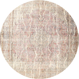 Round Traditional Wheat Beige Persian Rug, tr3654