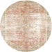 Round Traditional Light Copper Gold Persian Rug, tr3655