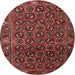 Round Traditional Brown Persian Rug, tr3657