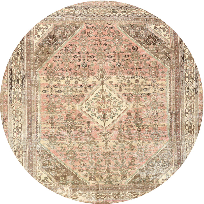 Square Machine Washable Traditional Brown Rug, wshtr3659