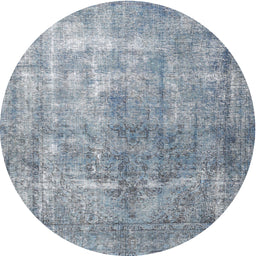 Square Machine Washable Traditional Slate Gray Rug, wshtr3660