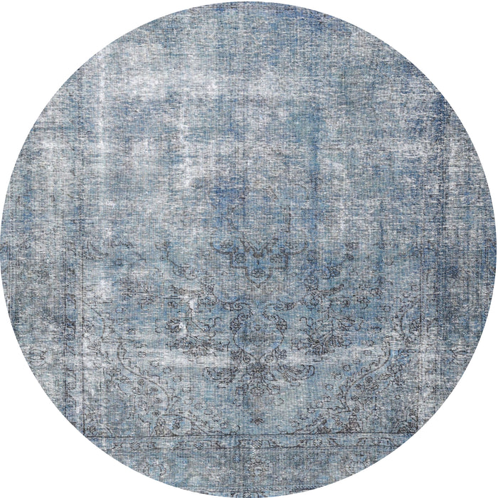 Square Machine Washable Traditional Slate Gray Rug, wshtr3660