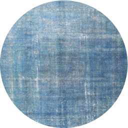 Square Machine Washable Traditional Denim Blue Rug, wshtr3666