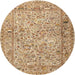 Round Traditional Light Brown Persian Rug, tr3670