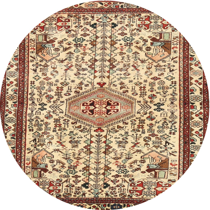 Round Traditional Brown Red Persian Rug, tr3675