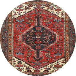 Square Machine Washable Traditional Dark Almond Brown Rug, wshtr3676