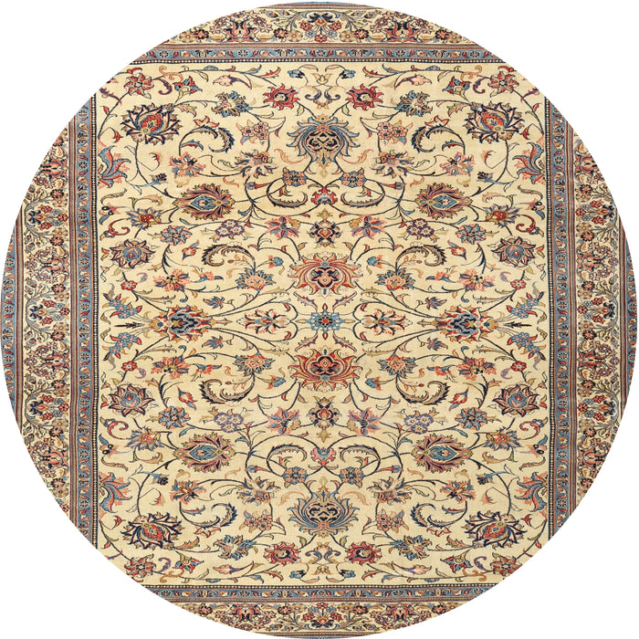 Round Traditional Sienna Brown Persian Rug, tr3682