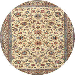 Square Machine Washable Traditional Sienna Brown Rug, wshtr3682