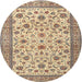 Square Machine Washable Traditional Sienna Brown Rug, wshtr3682