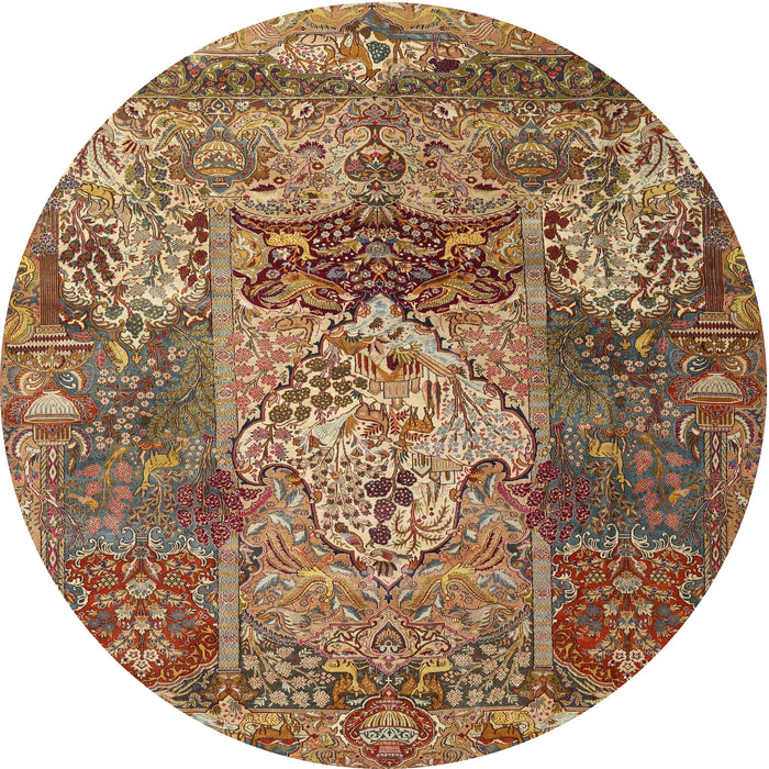 Square Machine Washable Traditional Dark Sienna Brown Rug, wshtr3686