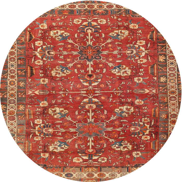 Square Machine Washable Traditional Red Rug, wshtr3689