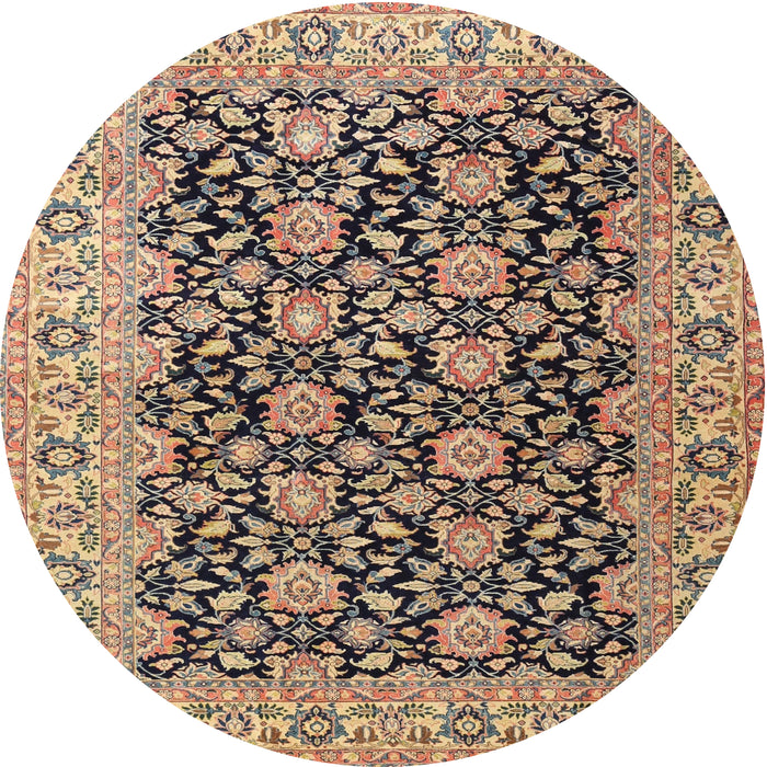 Round Traditional Reddish Brown Persian Rug, tr3690