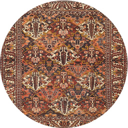 Square Machine Washable Traditional Saffron Red Rug, wshtr3691