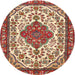 Square Machine Washable Traditional Red Rug, wshtr3693