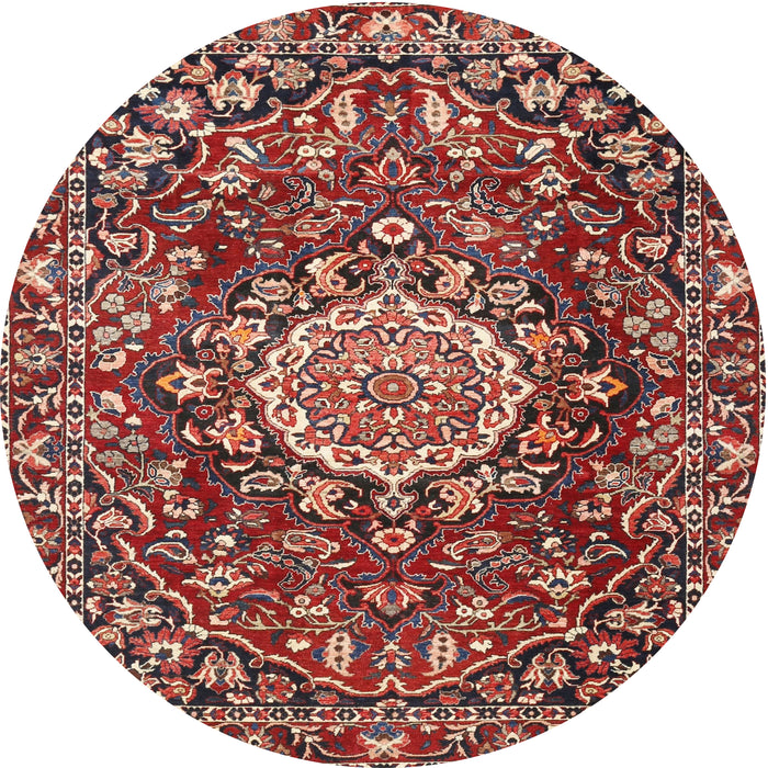 Round Traditional Red Persian Rug, tr3695