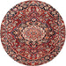 Round Traditional Red Persian Rug, tr3695