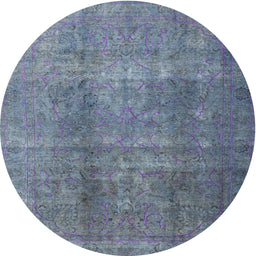 Square Machine Washable Traditional Koi Blue Rug, wshtr3699