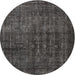 Round Traditional Cloudy Gray Persian Rug, tr3701