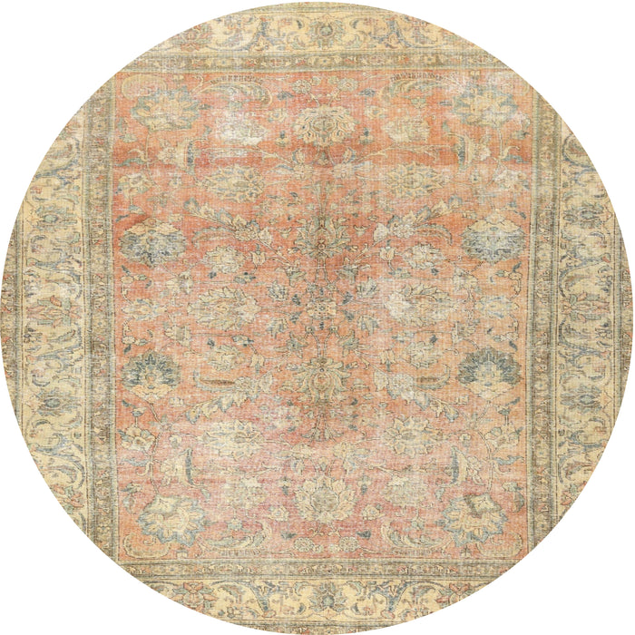 Round Traditional Brown Persian Rug, tr3705