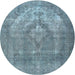 Round Traditional Blue Persian Rug, tr3709