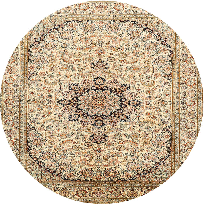 Square Machine Washable Traditional Khaki Gold Rug, wshtr370