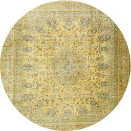 Square Machine Washable Traditional Caramel Brown Rug, wshtr3710