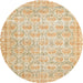 Square Machine Washable Traditional Brown Gold Rug, wshtr3714