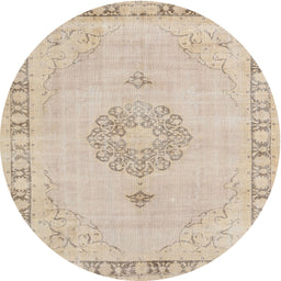 Square Machine Washable Traditional Light French Beige Brown Rug, wshtr3716