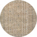 Round Traditional Dark Almond Brown Persian Rug, tr3717