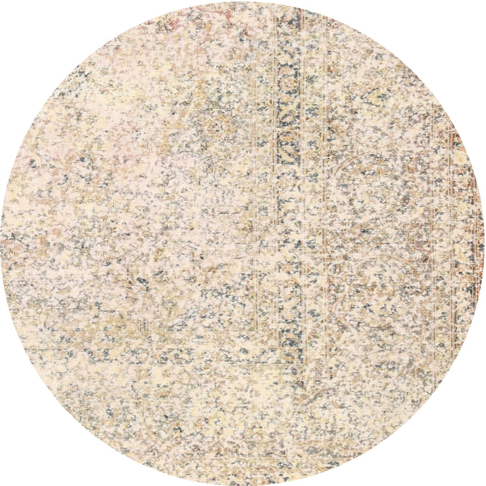 Square Machine Washable Traditional Navajo White Rug, wshtr3721