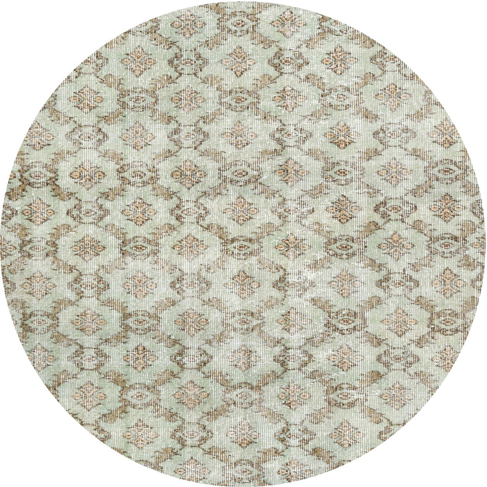Round Traditional White Gold Persian Rug, tr3722