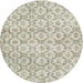 Round Traditional White Gold Persian Rug, tr3722