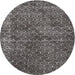 Round Traditional Gray Brown Persian Rug, tr3724