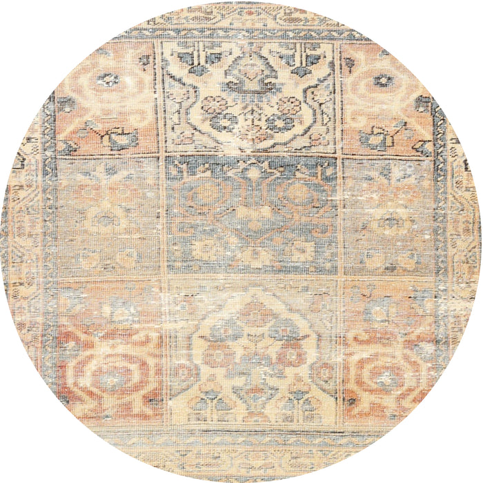 Round Traditional Golden Blonde Gold Persian Rug, tr3725