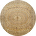 Round Traditional Light Brown Persian Rug, tr372