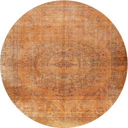 Square Machine Washable Traditional Orange Rug, wshtr3731