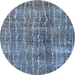 Square Machine Washable Traditional Purple Navy Blue Rug, wshtr3732