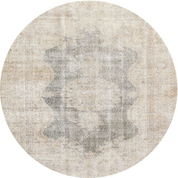 Round Traditional Gold Persian Rug, tr3734