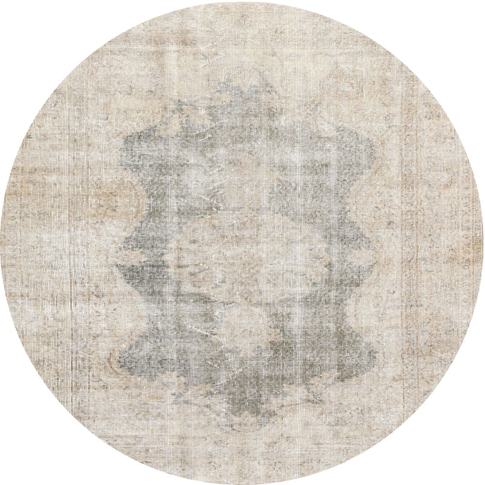 Round Traditional Gold Persian Rug, tr3734