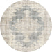 Round Traditional Champagne Beige Persian Rug, tr3739